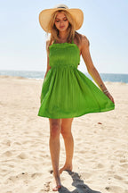 Davi & Dani Mini Dress Smocking Green Halter Neck Tie Open Back 09927edeec2e49d48f1435ec9ebd81de-Max-Origin Trendsi