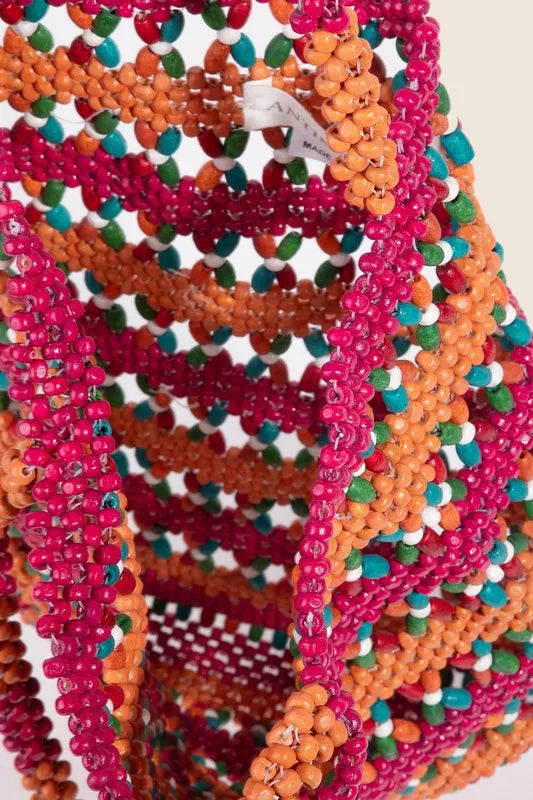 Fame Accessories Tote Bag Wooden Beaded Pink Contrast Handbags 09a40937124943c9b438fa4a0c11ca0d-Max-Origin Trendsi