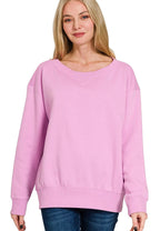 Zenana Fleece Sweatshirt Womens Mauve Boat Neck Long Sleeve Pullover MAUVE 09ac1f860bfc484cb6082d712d7d7127-Max-Origin Trendsi