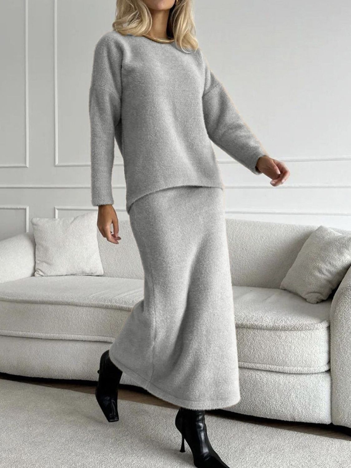 Women Sweater Set and Midi Skirt Knit 2 Pcs Soft Acrylic Long Sleeve Outfit Set 09c80382-9a68-438a-9531-6c73e38a58e9-Max Trendsi