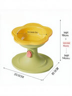 Flower-Shaped Pet Bowl Made of Durable ABS Plastic, One Size (Width 5.1-7.1 inches)