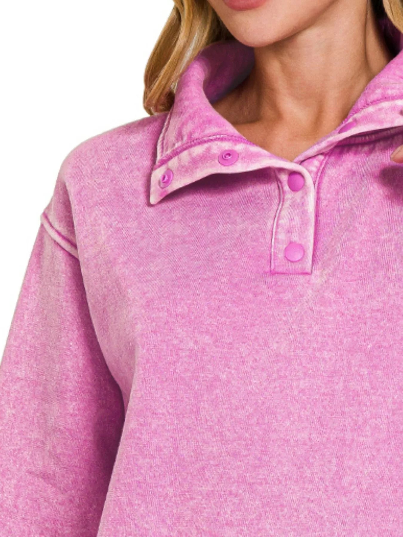 Zenana Sweatshirt Mauve Fleece Washed High Neck Kangaroo Pocket 09e286cb-bc5b-4b4b-869b-dee3676d87cb-Max-Origin Trendsi