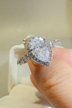 Silver Ring 2 Carat Moissanite Teardrop Stone 925 Sterling Jewelry with Box 09e2c4bc-a7b5-4b38-893d-f200777a8b6a-Max Trendsi