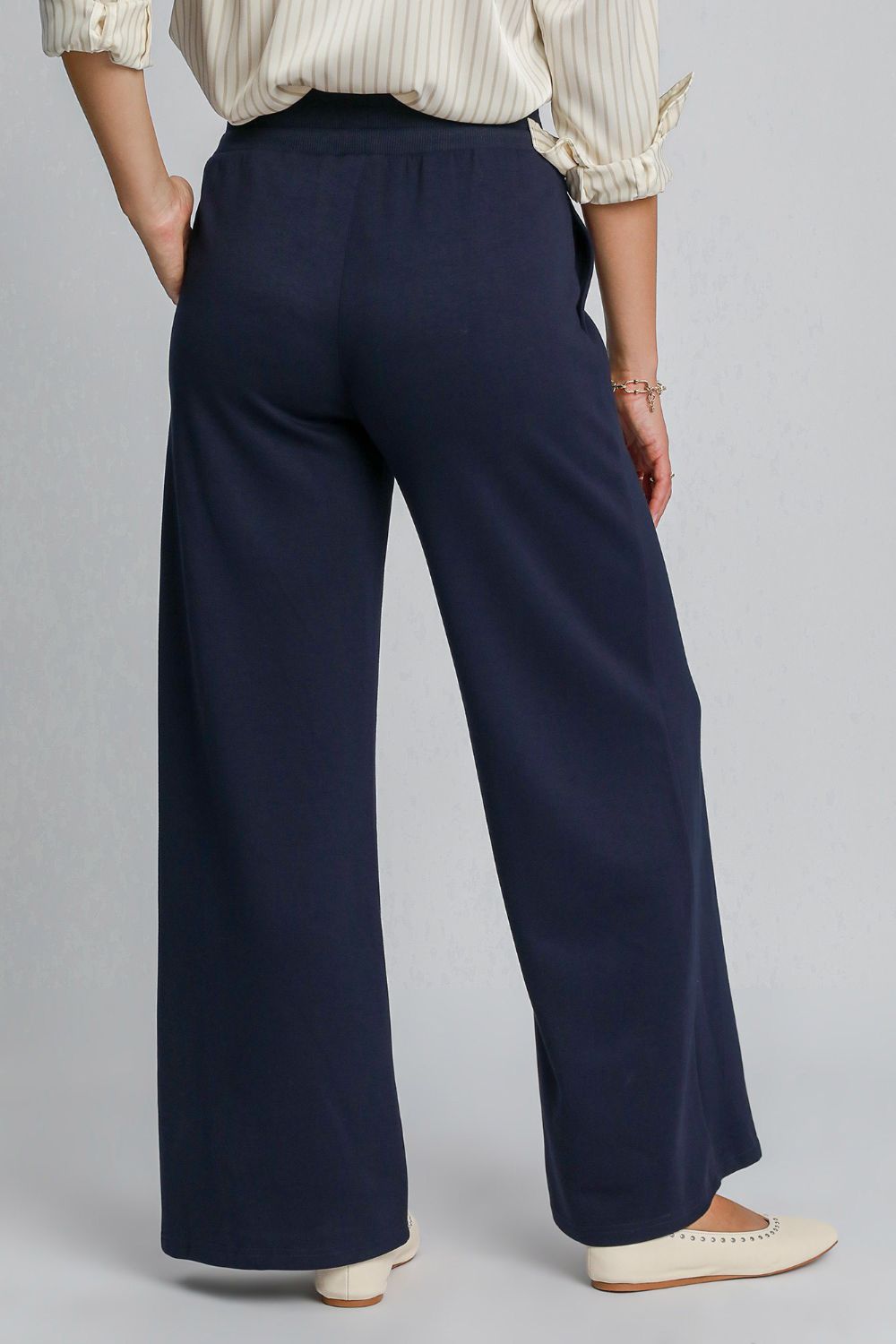 Umgee Midnight Wide Leg Women Pants Drawstring Waist with Pockets 09f9e8ca-a185-487c-9d15-e33b43b65013-Max Trendsi