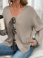 Perfee Women Cardigan Bow Tied Heart Leopard Back V-Neck Long Sleeve 0a1b8c4d-7f4d-470b-b0b4-b7225d391a07-Max Trendsi
