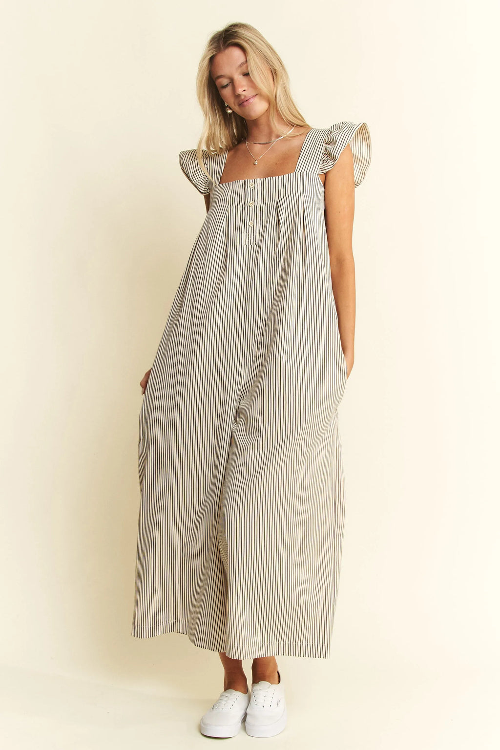 Jade By Jane Jumpsuit Women Stripe Sleeveless Ruffle Wide Leg Pocketed 0a2c0c152130489f8f63b8a4bc5e119e-Max-Origin Trendsi