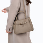 Medium PU Leather Top Handle Handbag