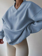 Women's Sweatshirt Dropped Shoulder Long Sleeve Oversized Pullover 0a34b17da14447f5b74e50e8bbe6dafa-Max-Origin Trendsi