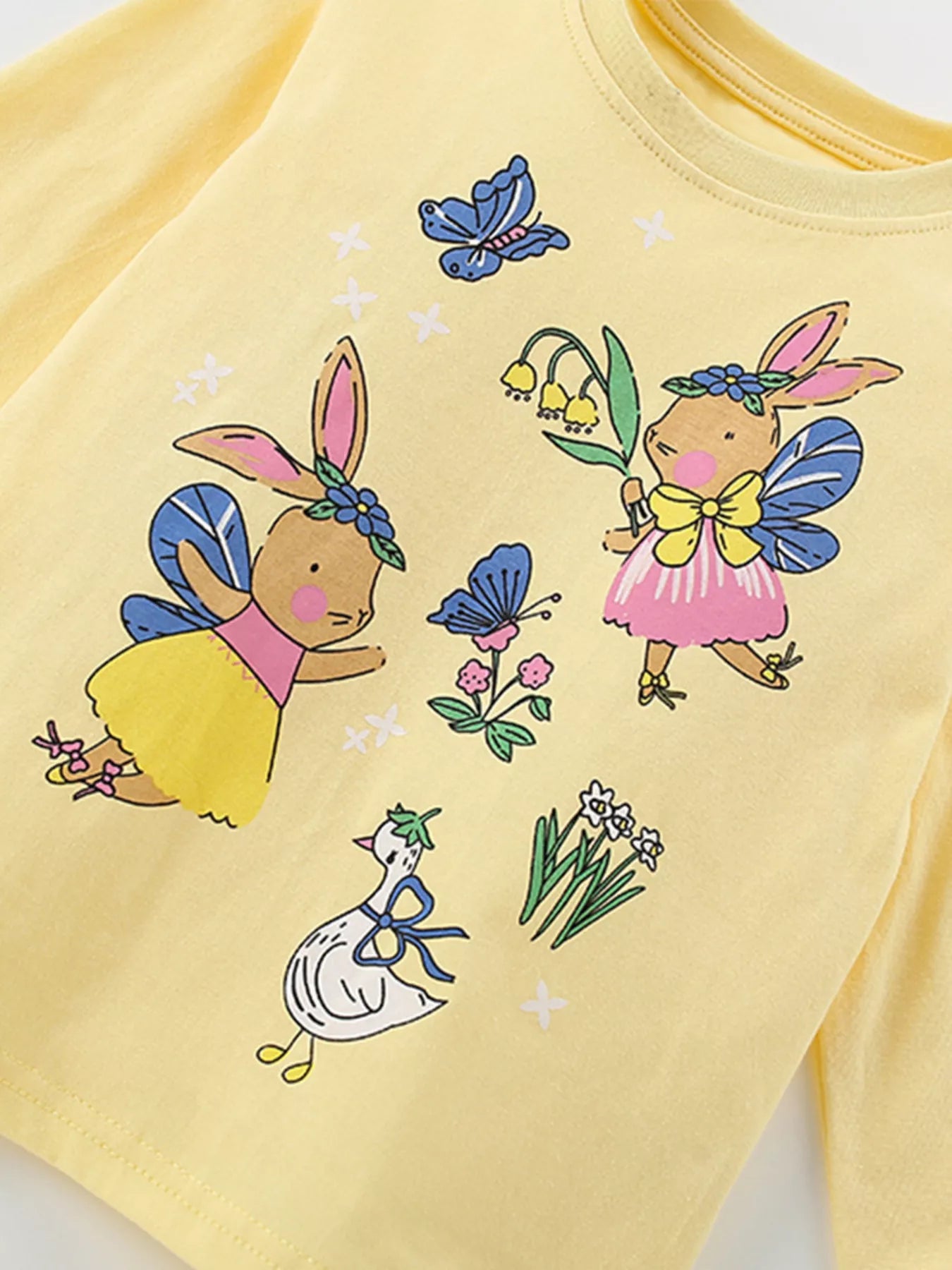 Girl's Set Yellow Cute Cartoon Bunny Long Sleeve Top and Pants for Children 0a57c82105bc4f769c67a46a6c1f2ce5-Max-Origin Trendsi