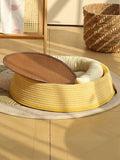 Woven Rattan Pet Nest - Durable and Scratch-Resistant Cotton Bed for Small to Large Pets