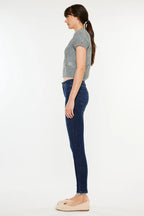 Kancan Women's Jeans High-Rise Slim Fit Raw Hem Ankle Dark Washed 0a88c3e811fd4997a98340c5c12b5d20-Max-Origin Trendsi
