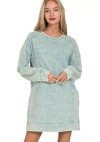 Zenana Mini Dress Ash Blue French Terry Acid Washed with Pockets ASH BLUE 0a96d43e8db149d49f03573eec5bef3f-Max-Origin Trendsi