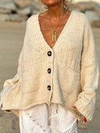 Women Cardigan Soft Acrylic Pocketed V-Neck Loose Button Up Long Sleeve 0ae5692d-514a-4685-9ecd-4ac61bb64629-Max Trendsi