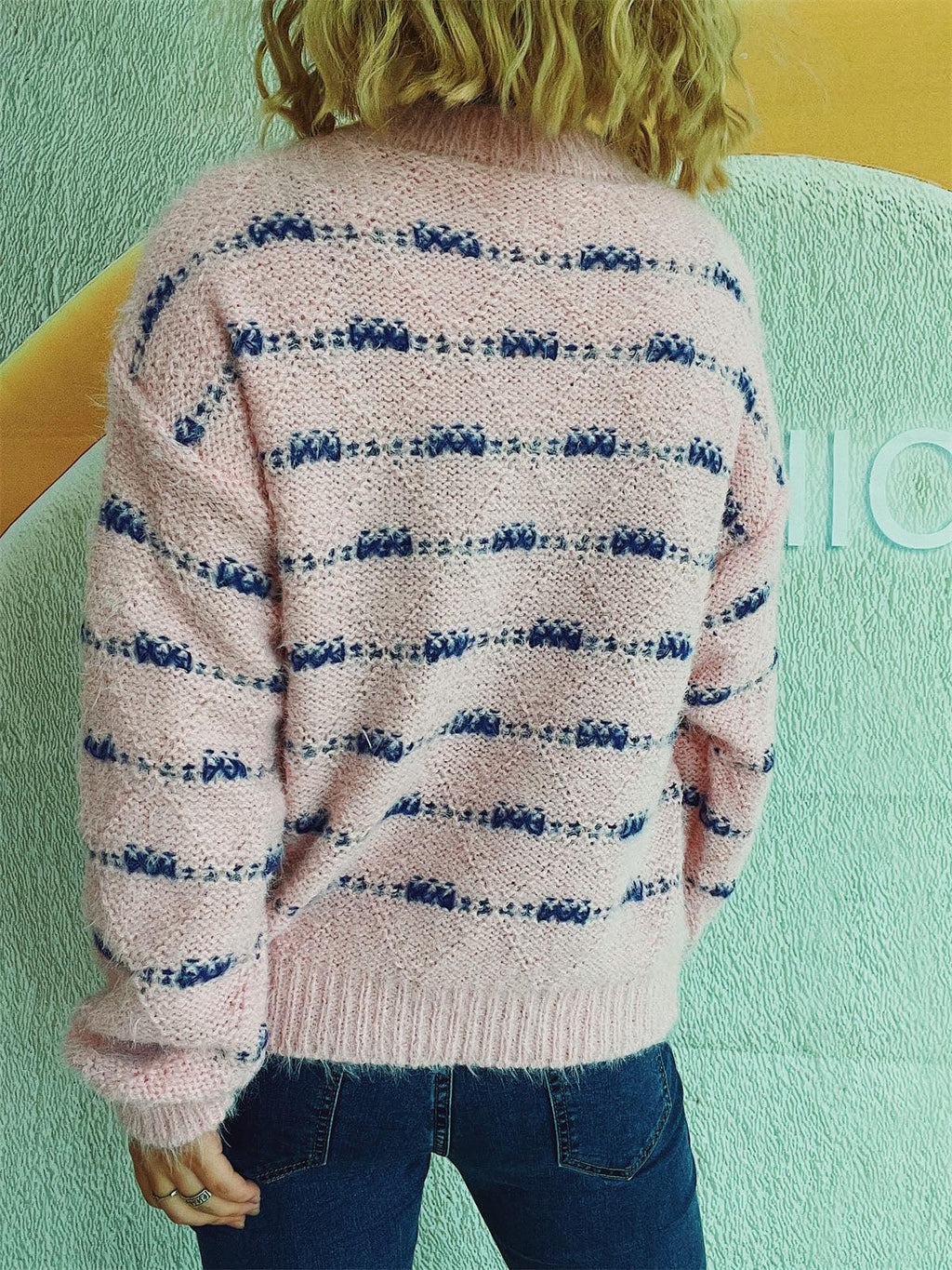 Striped Sweater Round Neck Long Sleeve Soft Knitwear 0b1a46a1-d030-47f6-981e-0a0946fe6e99-Max Trendsi