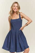 ADORA Denim Dress Smocked Back Square Neck Strappy Pleated 0b1cc3b0-ffaf-4198-8a32-8b80ccd4f7c9-Min Trendsi
