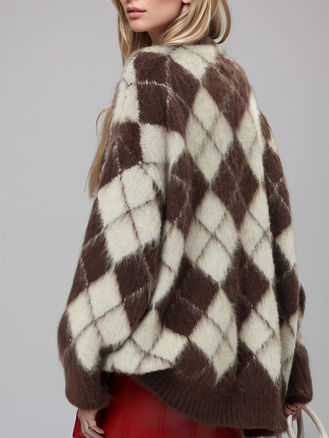 Women Argyle Diamond Cardigan V-Neck Button Up Soft Knit Long Sleeve 0b1f7752-d43f-4e9d-ac20-3d8134975fa5-Max Trendsi