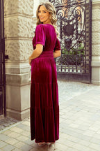Maxi Dress Tiered Notched Short Sleeve Dress with Pockets 0b31e977-9e4c-430c-a573-1d6b190f391e-Max Trendsi