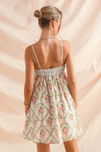 SO ME Mini Cami Dress Cotton Floral Mixed Print Sleeveless Smocked Ruffled 0b848bddd94440d78b29938fc591b6e4-Max-Origin Trendsi