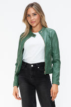 Snobbish Faux Leather Women Jacket Zip Hooded Pocketed Green Basic 0b855a71-5c5c-4b79-b8be-f11cbb94e373-Max_19c15c41-5c47-46ad-9731-6433e47e27ce Trendsi