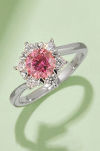 Murray Silver Women Cluster Ring 1 Carat Moissanite Color Stone 925 Sterling Hot Pink 0b9752071df54effae1c3838d3df729d-Max Trendsi