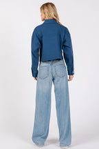 Bytos USA Denim Jacket Blue Cropped Women Cotton with Patch Pockets 0b9bfc5c-b85c-4e59-8f35-7936405fc075-Max Trendsi