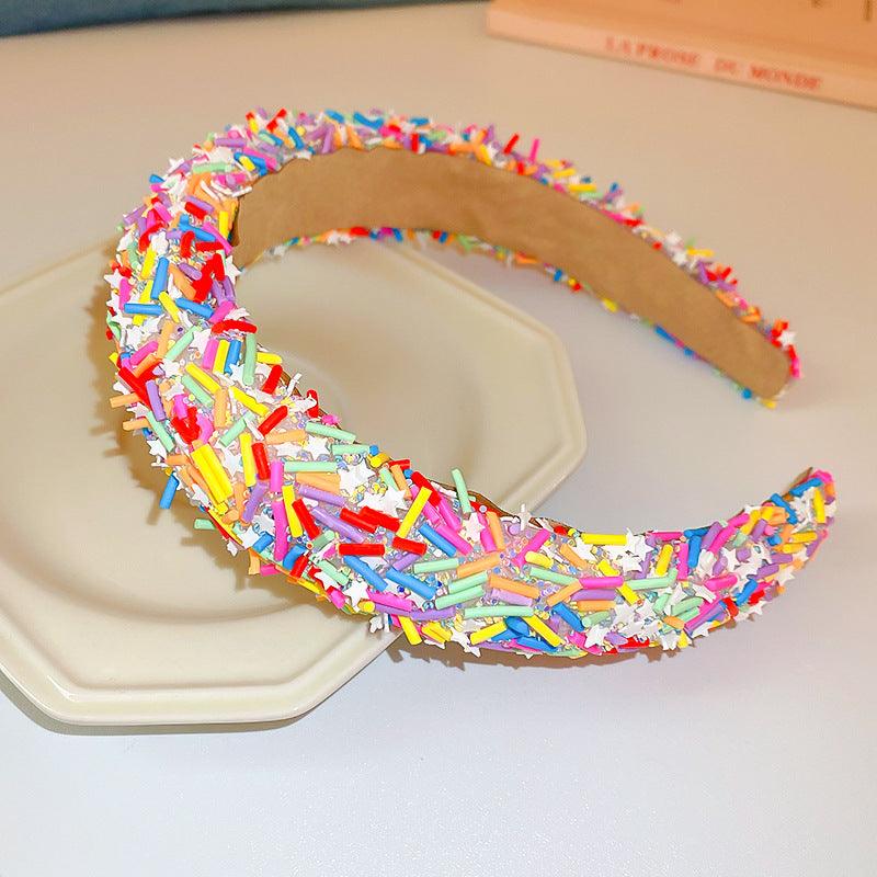 Colorful Headband Acrylic Contrast Wide Hair Accessories Style A One Size