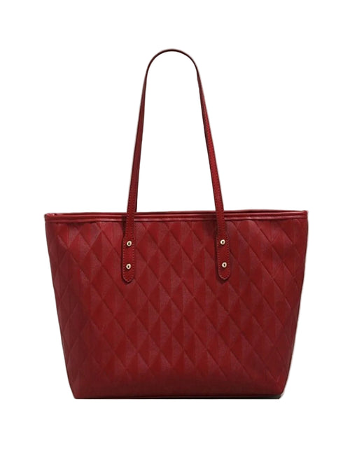 Textured Large PU Leather Tote Bag, Imported, One Size