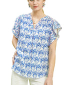 Umgee Double Ruffle Sleeve Floral Blouse