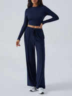 Devine Outfit Set Round Neck Long Sleeve Top and Pants Set 0c930752-717b-4de0-8999-dba37d3f6fe7-Max Trendsi