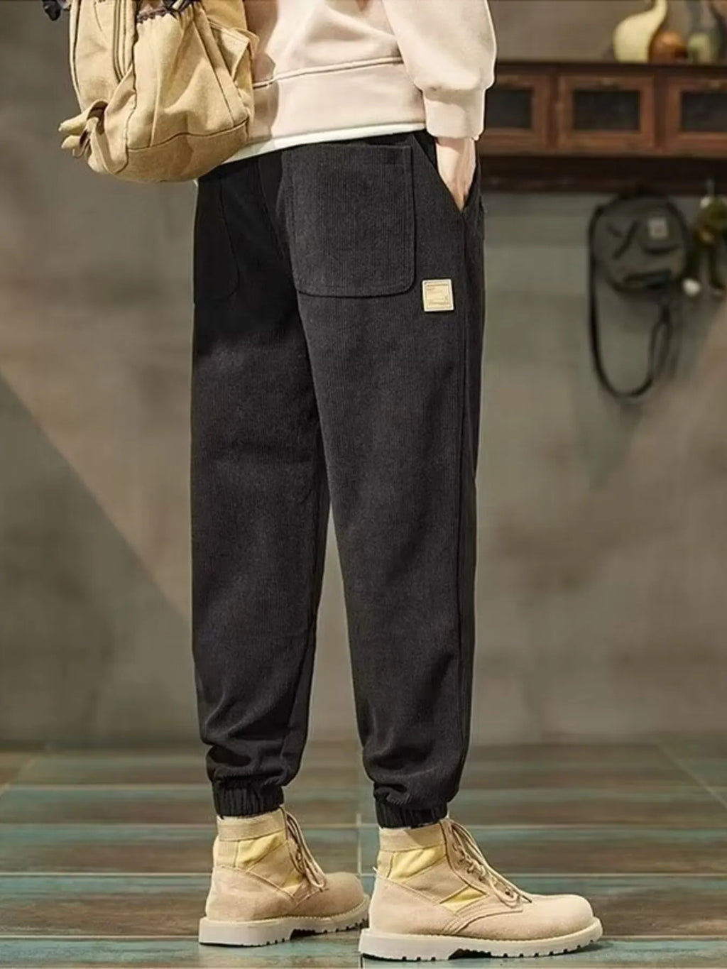 Men's Corduroy Pants Drawstring Waist Wide Leg Joggers with Pockets S-3XL 0ca4b38134ee496ba92412c9071b454f-Max-Origin Trendsi