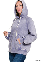 Zenana Fleece Hoodie Light Purple Acid Wash with Kangaroo Pocket 0ca8abe1-b229-4749-b131-054a6b124be0-Max-Origin Trendsi