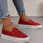 Rhinestone Round Toe Platform Loafers 0ca9e0fe6455420db9daca61b3c5dbea-Max-Origin Trendsi