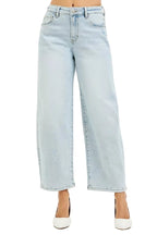 RISEN Womens Barrel Jeans High Rise Crop Light Blue Denim Pants LIGHT 0cb5027d-c19a-48d6-afde-0103021bcb4b-Max-Origin Trendsi