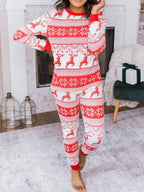 Christmas Pattern Women Loungewear Set Round Neck Top and Pants Set 0cc19bdf-9c39-4e93-ae3f-c2e24e0f5f73-Max Trendsi