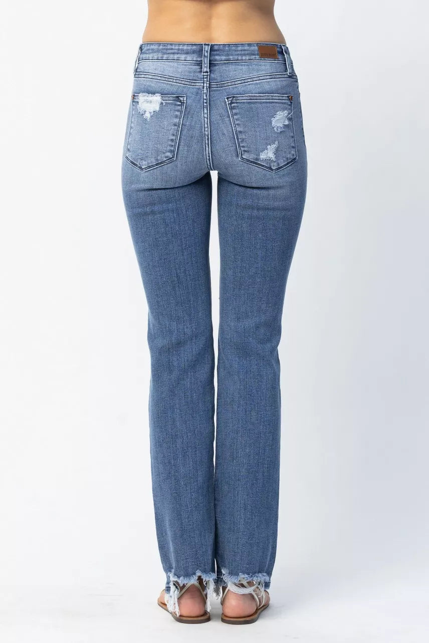 Judy Blue Straight Jeans Medium Wash Mid Rise Destroy Plus Sizes Denims 0cc33401-e5aa-47e3-95b8-5f38e176b82b-Max-Origin Trendsi