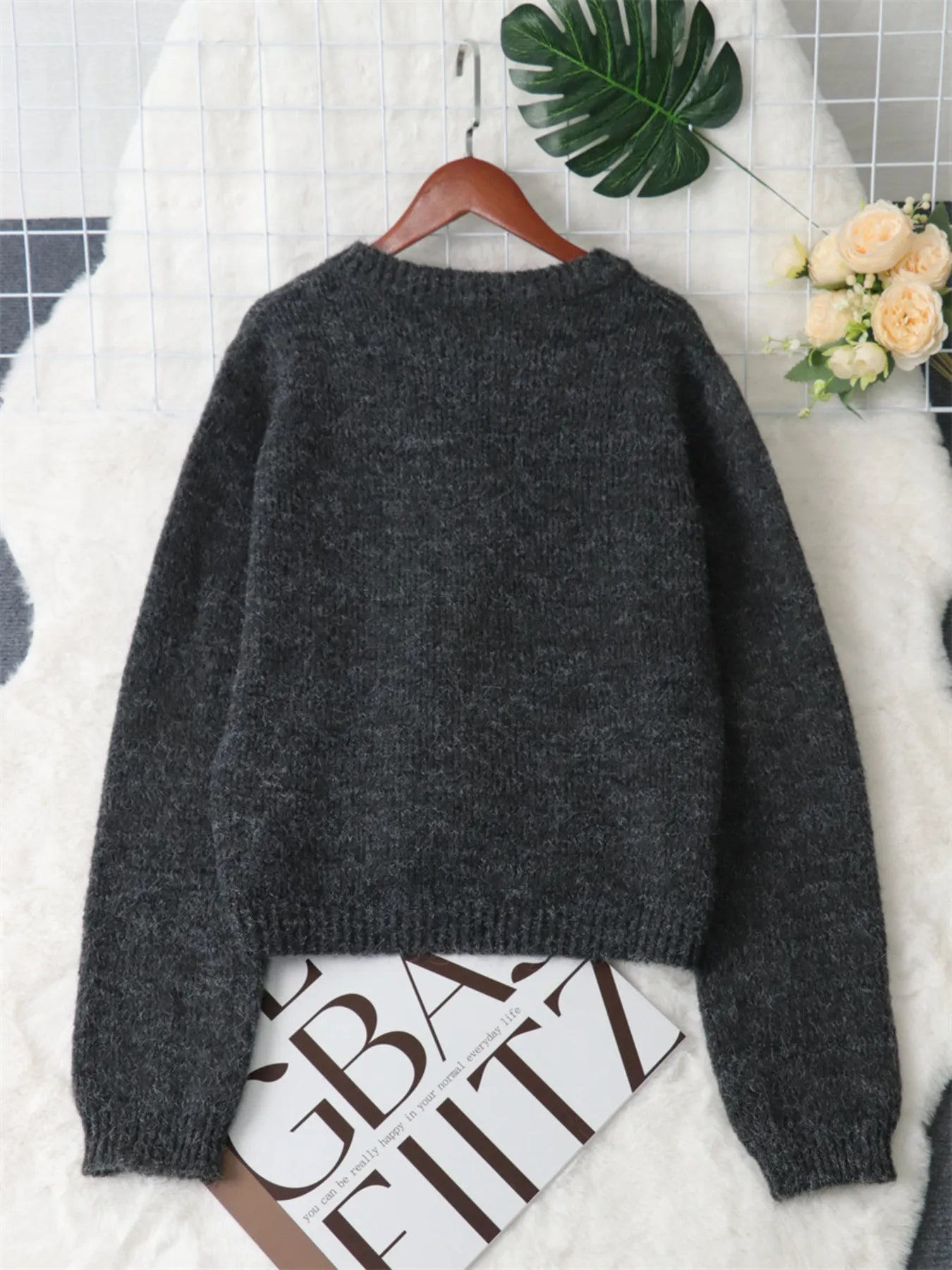 Women's Cardigan Colorful Button-Up Ribbed Hem with Chest Pocket 0cced251b89a4886879bb787a01c22d8-Max-Origin Trendsi