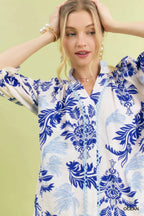 Umgee Womens Blouse Ocena Leafy Damask Print Top Contrast Scalloped Trim 0cea8d35-6afc-4af0-9277-1624b45769c7-Max-Origin Trendsi