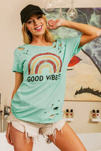 BiBi Cotton T-shirt Slub Laser with American Cowboy Graphic Top 0d1438b7554b4df690a62d5d1cbca673-Max-Origin Trendsi