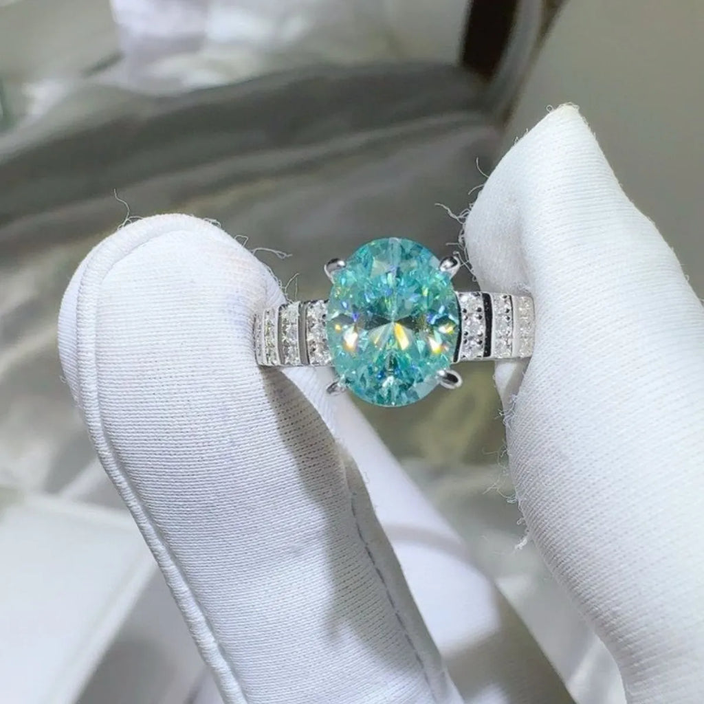 Silver Ring 2 Carat Moissanite Turquoise Stone 925 Sterling Platinum-plated 0d4c1630-e7a0-4031-96fa-c09e27f740ad-Max-Origin Trendsi