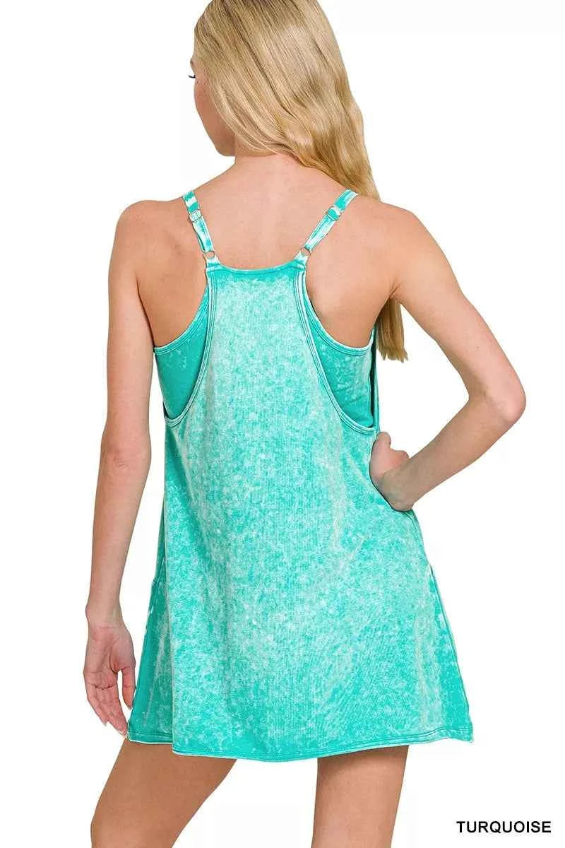 Zenana Mini Cami Dress Turquoise Acid Washed With Built-in Romper Liner 0d80318a6ddf421db54506d6b264e3cb-Max-Origin Trendsi