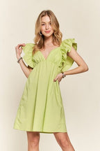 ADORA Babydoll Dress Lime Smocked Back Ruffled Cotton Cap Short Sleeve 0dc1f214-be4a-4068-aa86-21a2b895d885-Min Trendsi