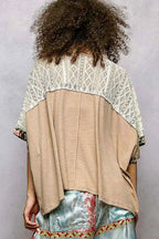 POL Floral Blouse Taupe Patchwork Lace Accent Top 0dcfdff4-d332-438a-bcb9-64f1f24df698-Max-Origin Trendsi