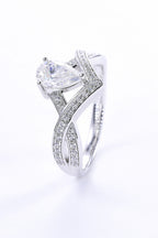 Murray Silver Ring 1 Carat Moissanite Teardrop Stone 925 Sterling with Box 0dd21250ff6c492c9331bb4fedfc5267-Max Trendsi