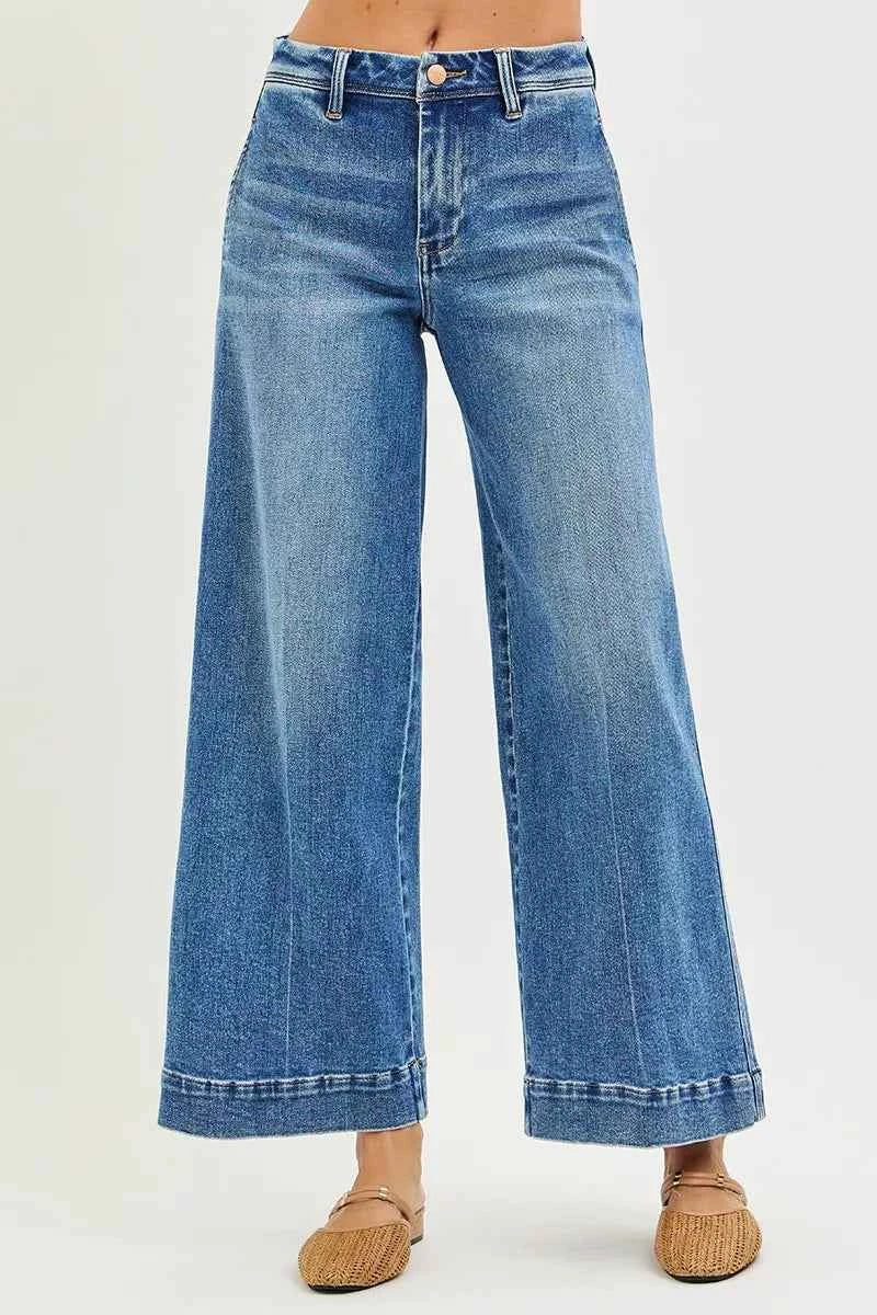 RISEN Ankle Wide Jeans Slouchy Dark Wash Women Denim Pants 0df83a3550224a0f8501f69d8c1d9c26-Max-Origin Trendsi