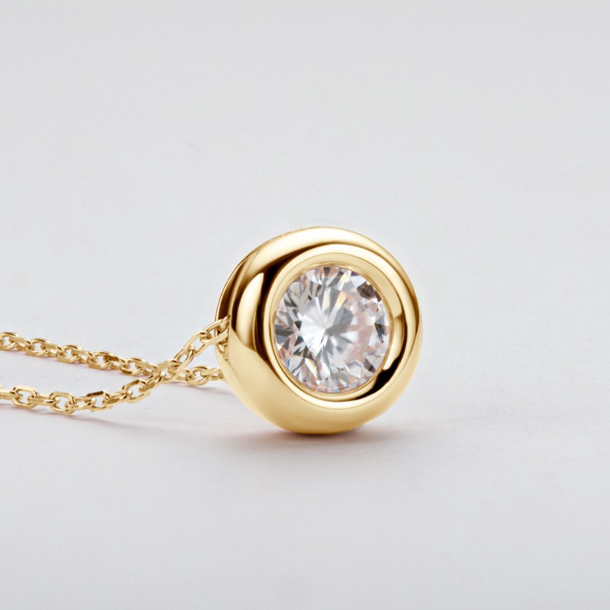 1 Carat Moissanite Necklace 925 Sterling Silver 18K gold-plated Pendant 0e459789-8422-425d-9807-2fa857e4be6b-Max Trendsi