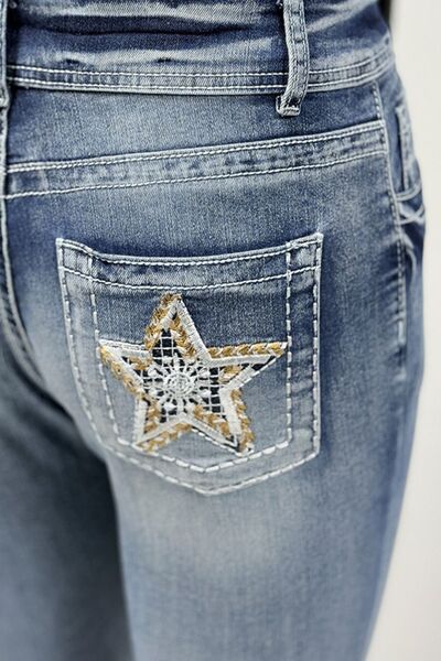 Women's Jeans Start Back Embroidered Pockets Light Washed Denim Bootcut Pants 0e8c6000-061d-47fb-b56c-287dd2bf9e10-Min Trendsi