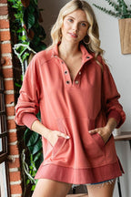 Sweatshirt US First Love Grommet Split Neck Kangaroo Pocket 0e9388d8-a9ef-4082-afcb-6547cde08aed-Max Trendsi
