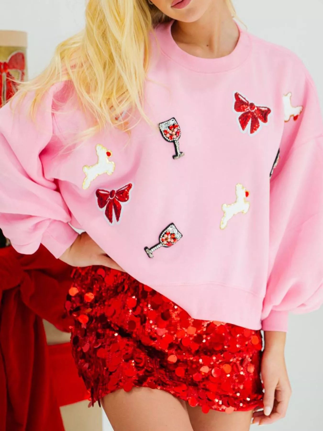 Halloween Women's Sweatshirt Sequin Round Neck Long Sleeve Pullover 0e9eb628-57bd-4858-929e-2b2d6fd075c0-Max-Origin Trendsi