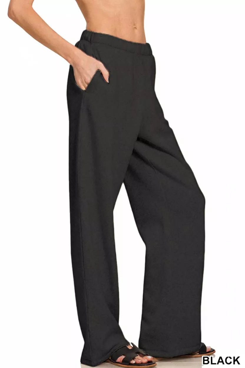 Zenana Womens Fleece Sweatpant Black Drawstring with Pockets 0ea05754-c36c-46de-a768-068f92bfdc3a-Max-Origin Trendsi