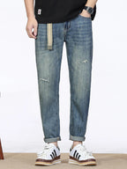 Men's Jeans Distressed Straight Leg Light Blue Denim Washed Pants Light Blue 0ea897eda93a45e4903fc4add65262ed-Max-Origin Trendsi